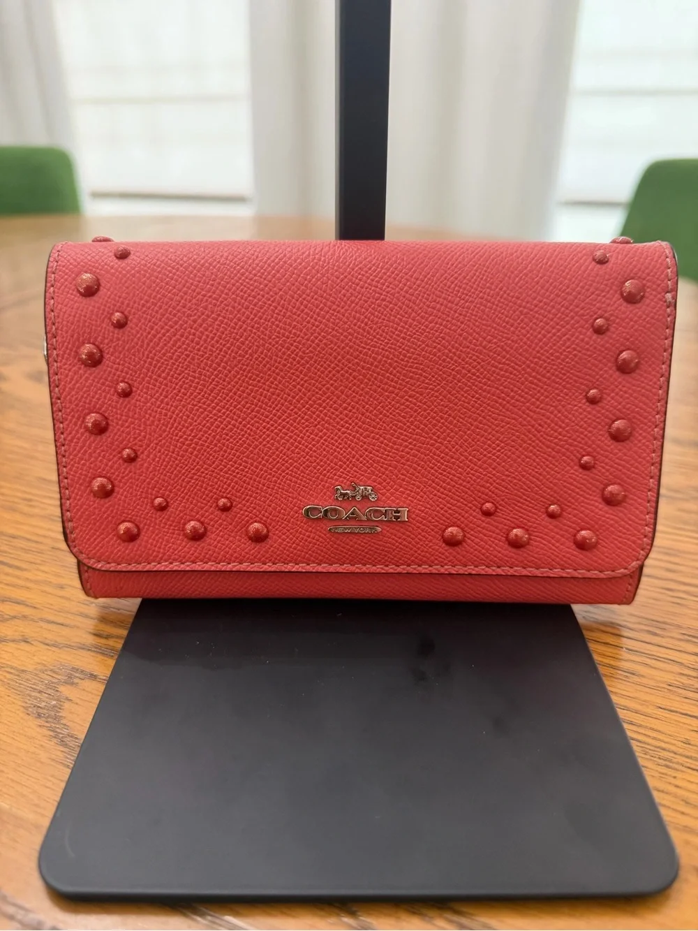 Coach Coral Stud Snap Wallet NWOT